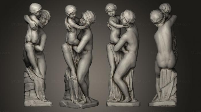 Статуи античные и исторические (Мать и дитя, STKA_0919) 3D модель для ЧПУ станка